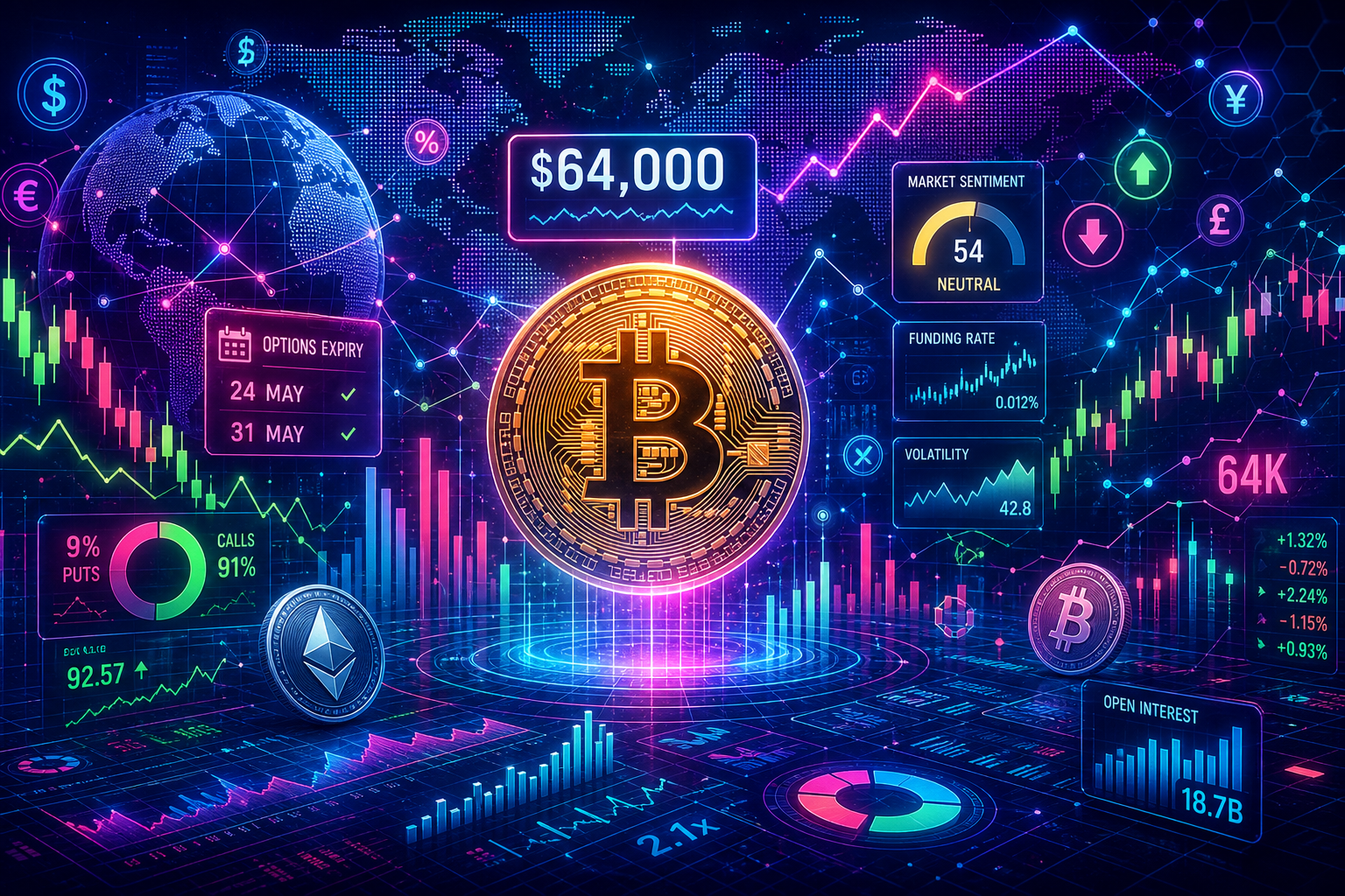 Bitcoin Battles $64K: Options Expiry and Market Sentiment in Focus