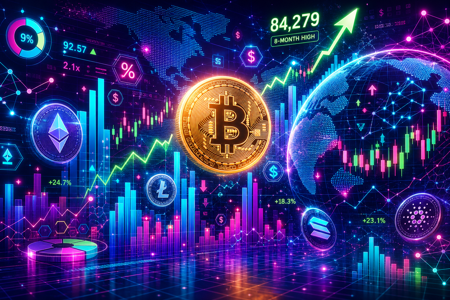 Bitcoin (BTC) Skyrockets to 8-Month High Above $84K as Altcoins Mark Big Gains: Market Watch