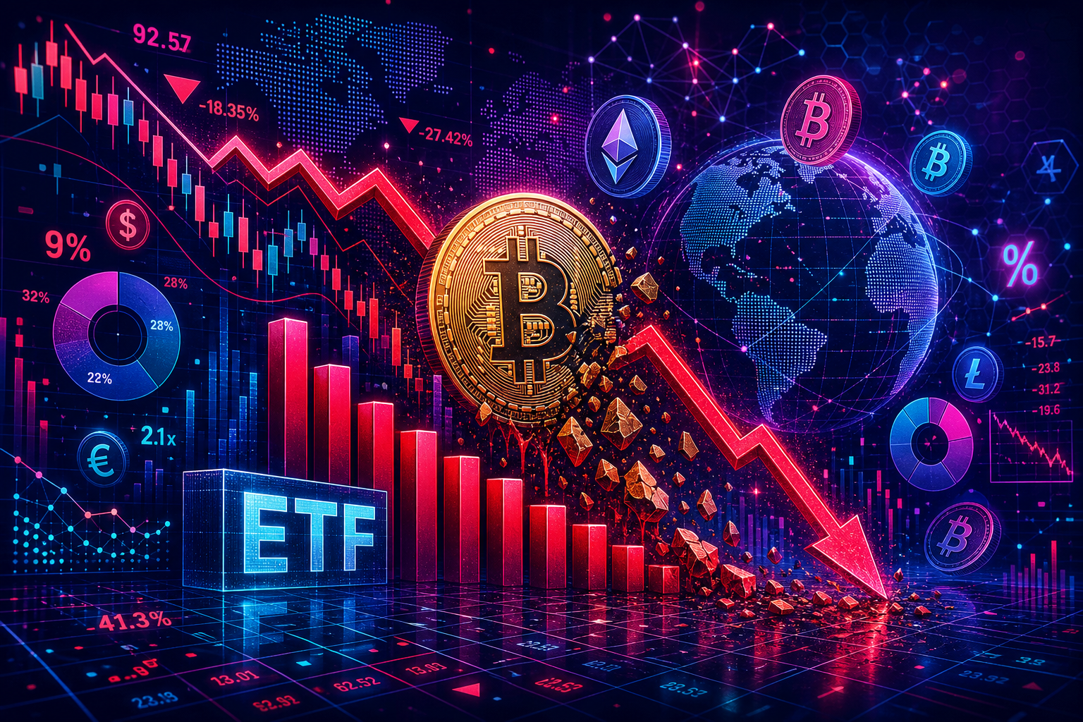Bitcoin ETFs Recorded Their Worst Week Since Inception Amid BTC’s Massive Price Slide
