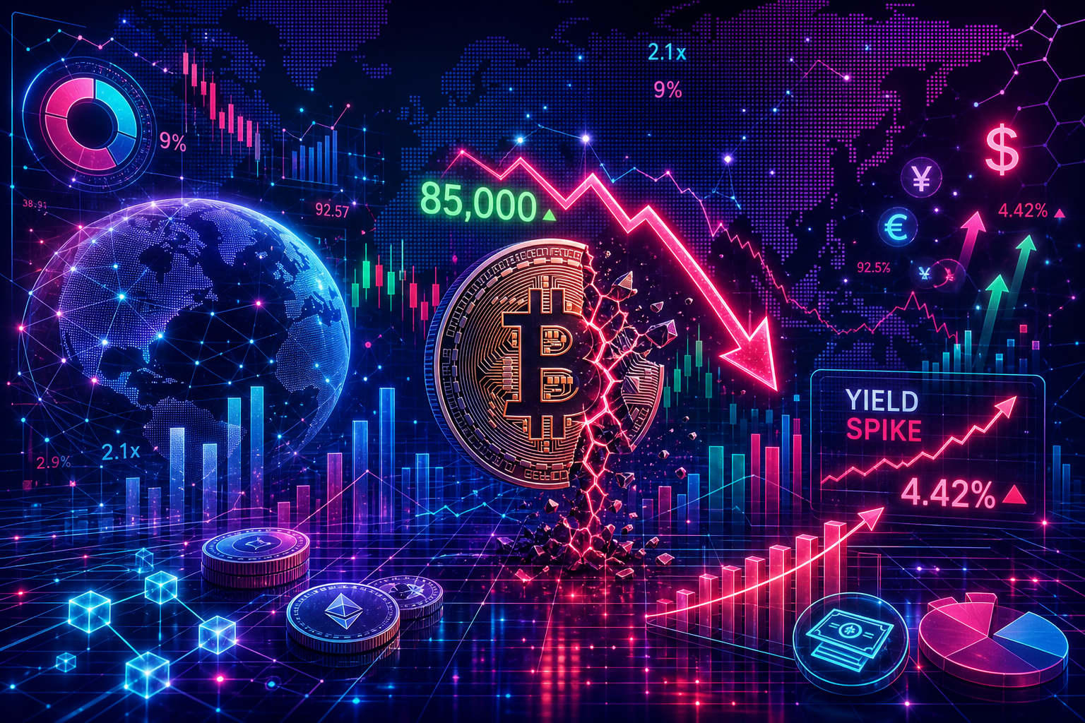 Bitcoin fails to sustain $85,000 breakout, and bond yield spikes are blamed