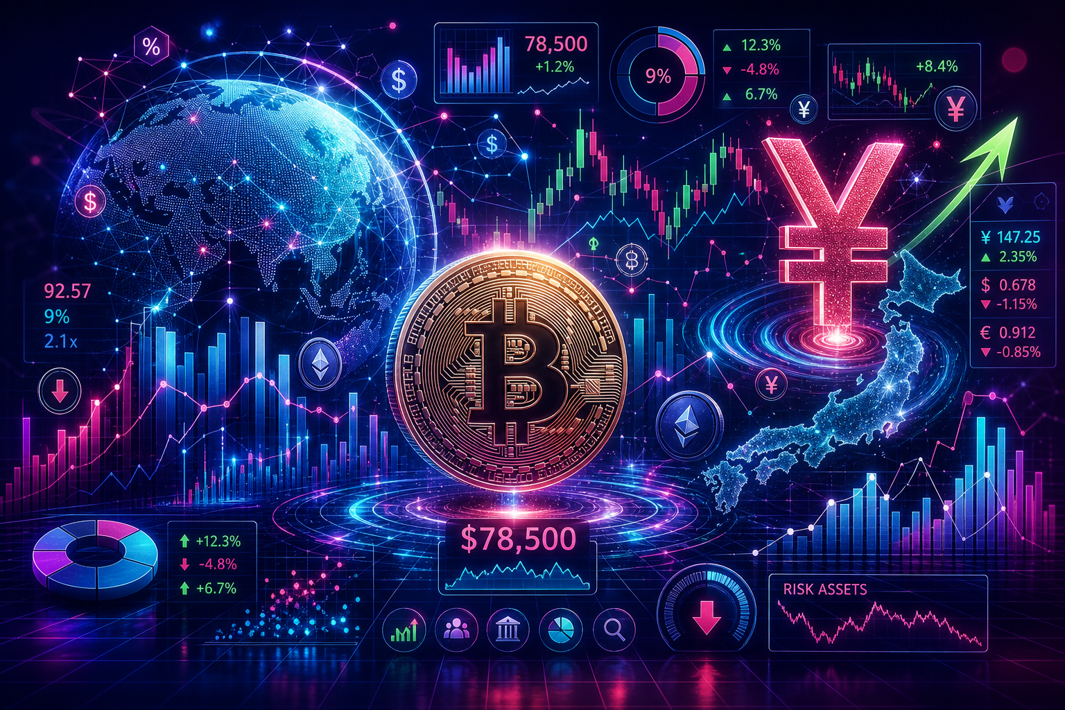 Bitcoin holds near $78,500 as a surging Japanese yen threatens global risk assets