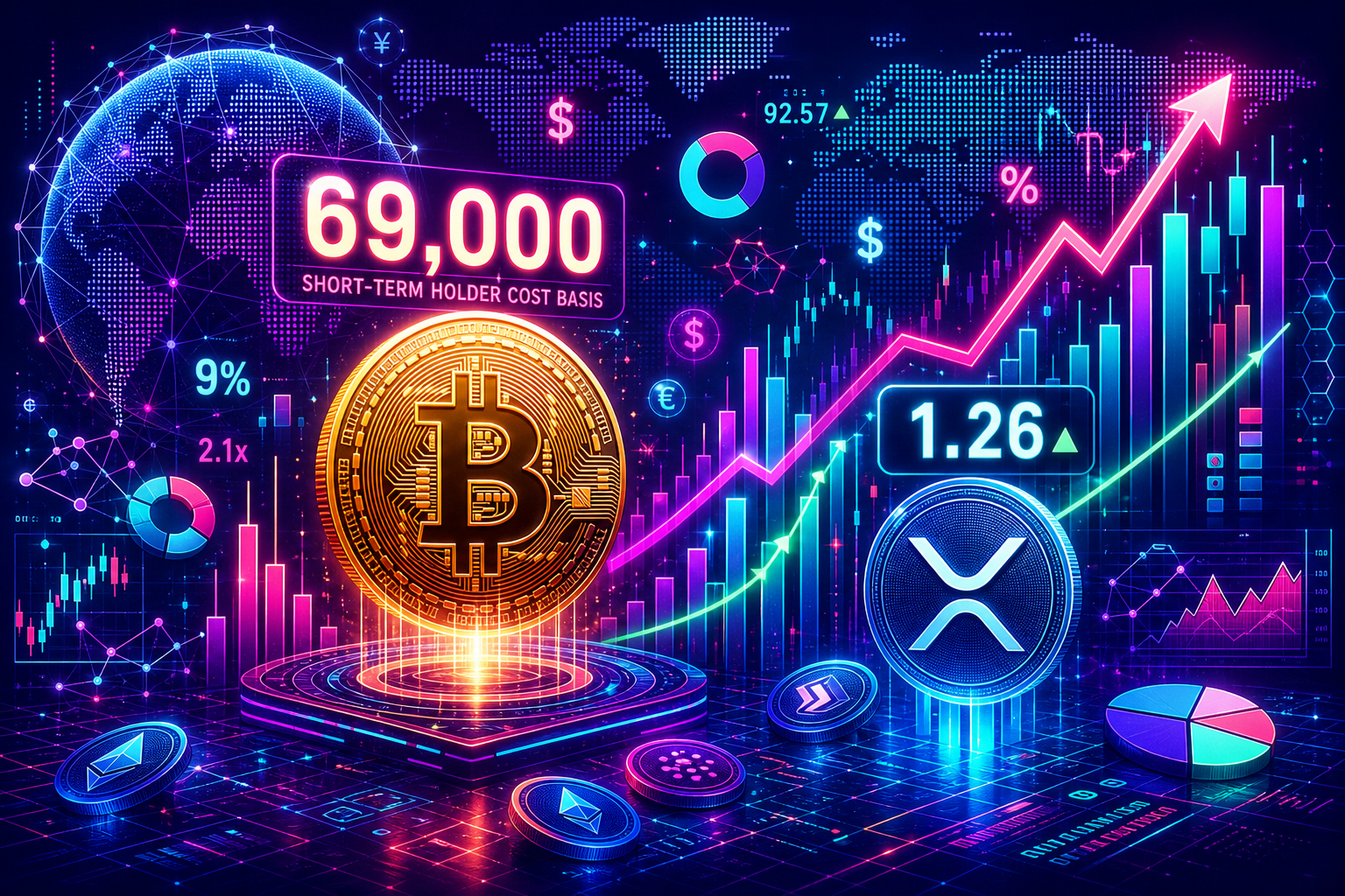Bitcoin reclaiming its $69,000 holder cost basis could open XRP’s path to $1.26