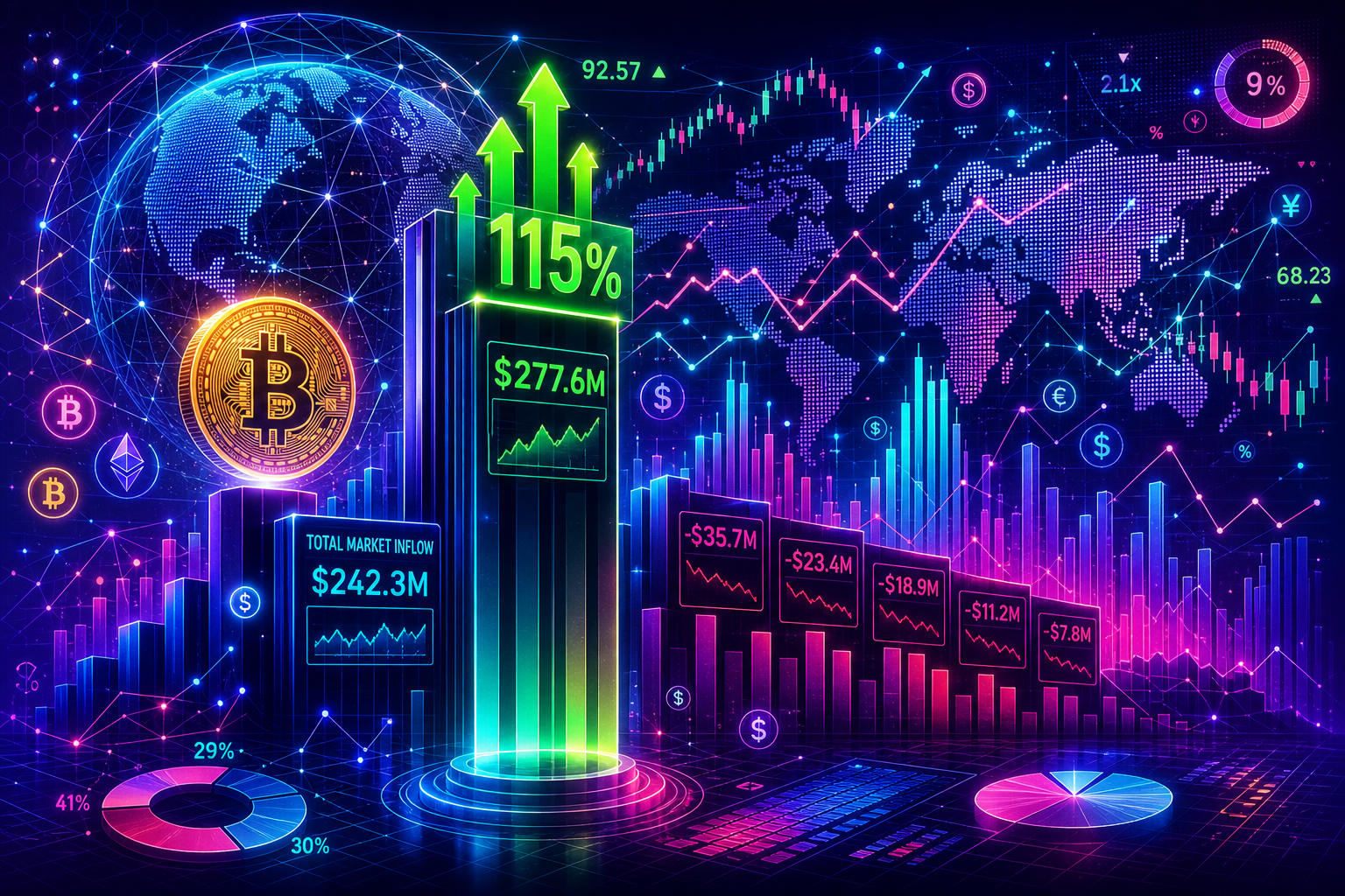BlackRock just pulled in 115% of all Bitcoin ETF inflows in a single day as rival funds bleed cash