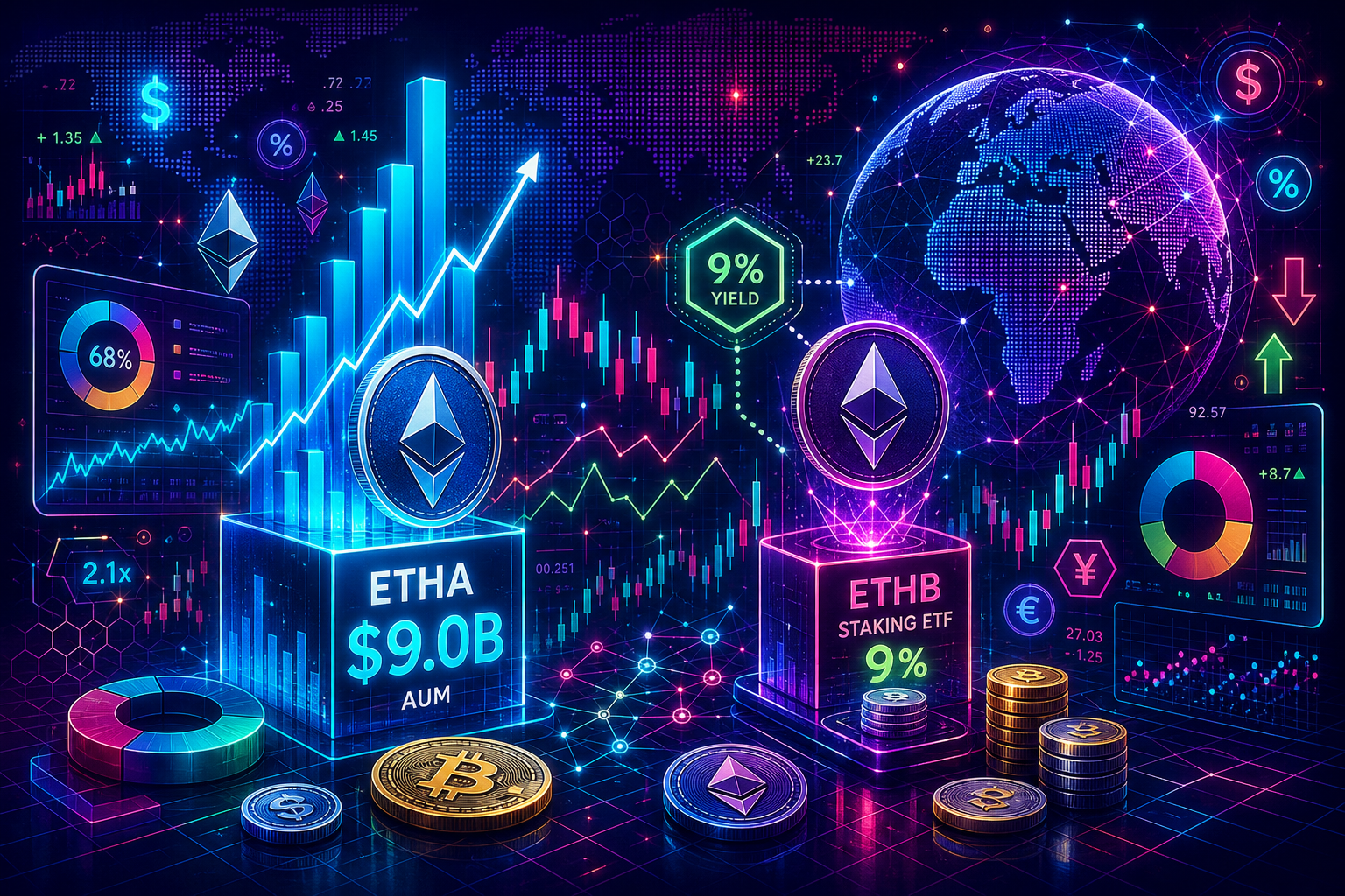 BlackRock’s staking Ethereum ETF pays yield but investors still prefer its $9 billion ETHA fund
