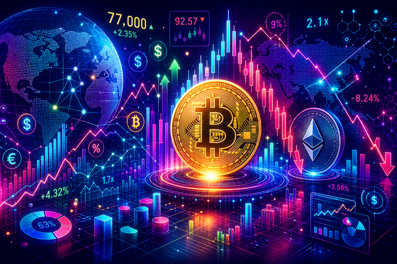 BTC Settles at $77K After a Wild Ride, ETH Slumps Following Major Rally: Weekend Watch