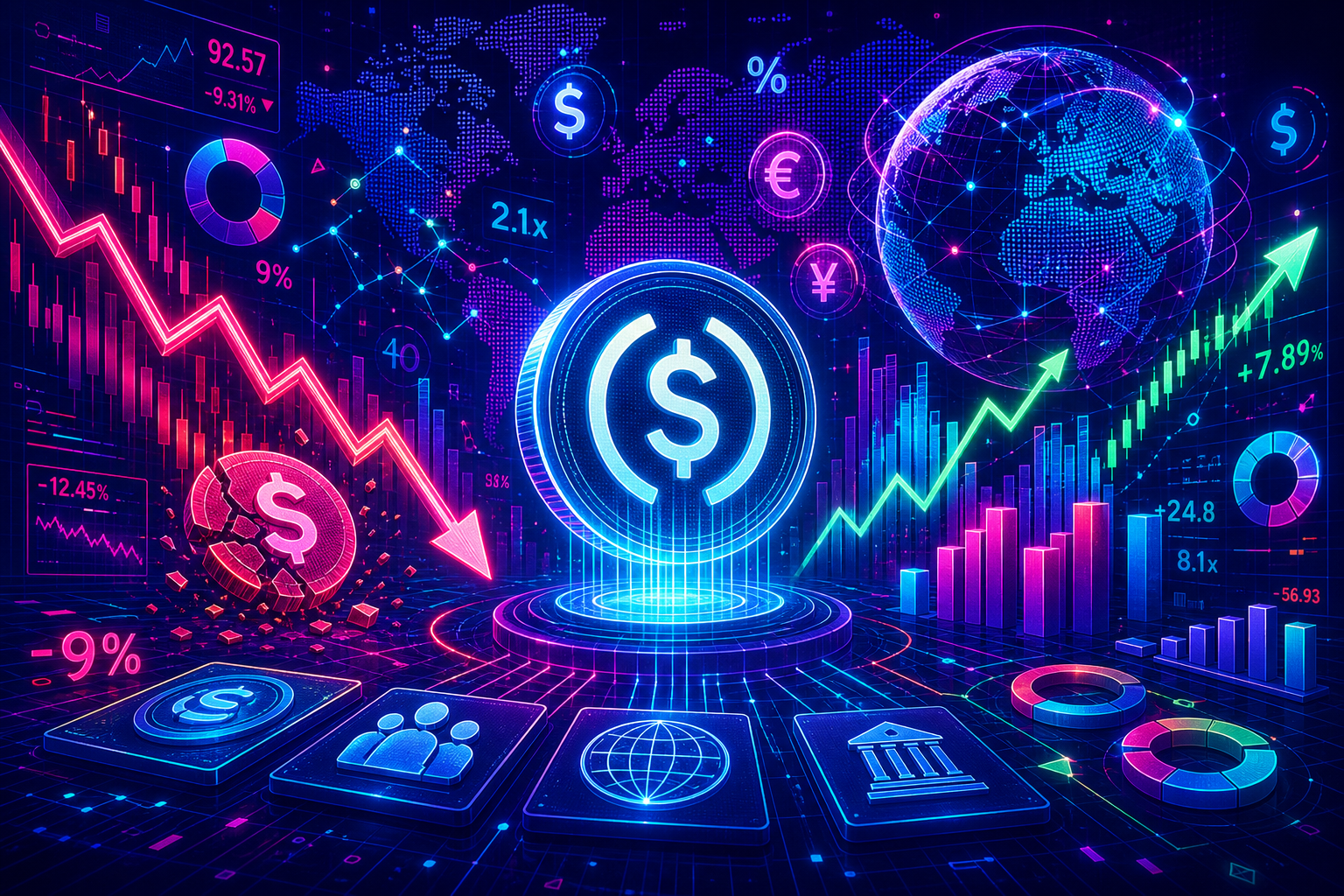 Circle Stock Dives as Coinbase, BlackRock and Visa Back Open USD Stablecoin