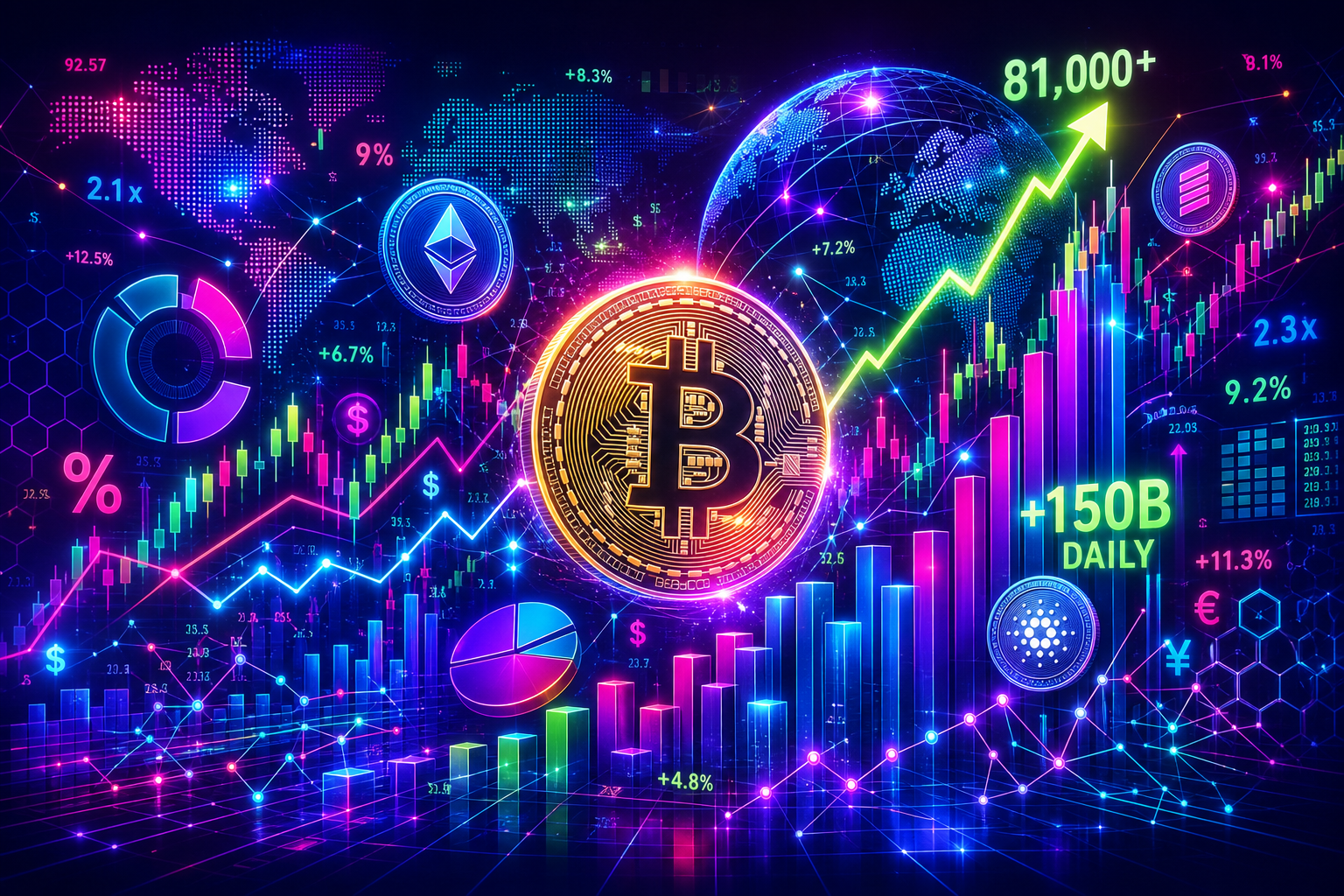 Crypto Market Cap Adds $150B Daily as Bitcoin (BTC) Soars Past $81K: Weekend Watch