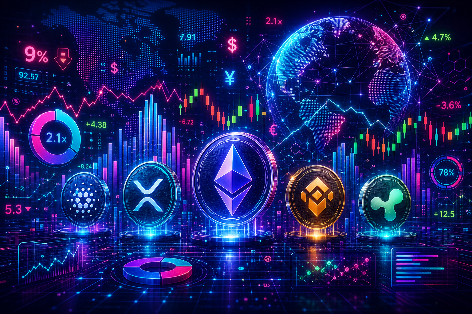 Crypto Market Update: Major Movements for ETH, XRP, ADA, BNB, and HYPE
