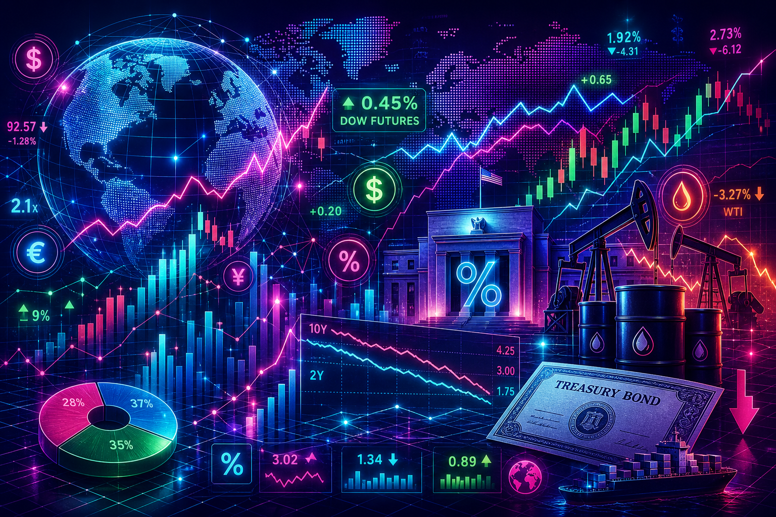 Dow Jones Futures Rise As Oil Prices, Yields Fall Before Fed Rate Hike; Will Market Rally Bid Bond Voyage?
