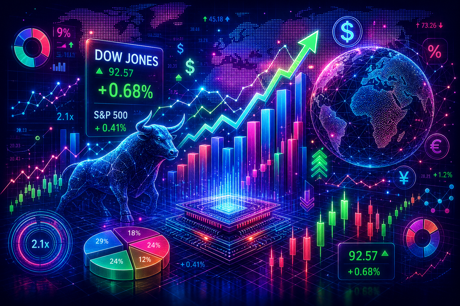 Dow Jones Gains Ground as SK Hynix Makes Waves on Wall Street