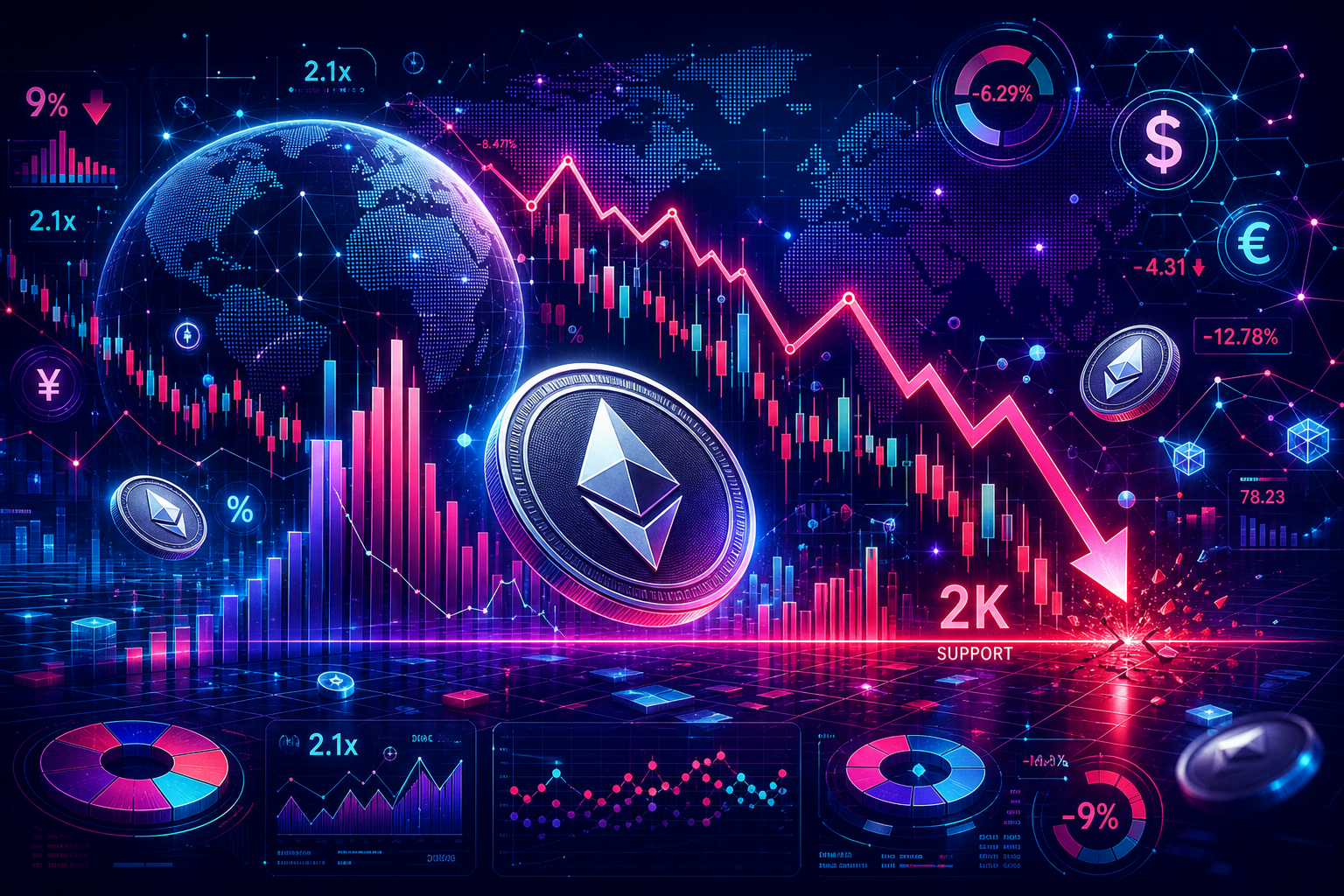 Ethereum Price Analysis: ETH Risks Deeper Drop as $2K Support Comes Under Pressure