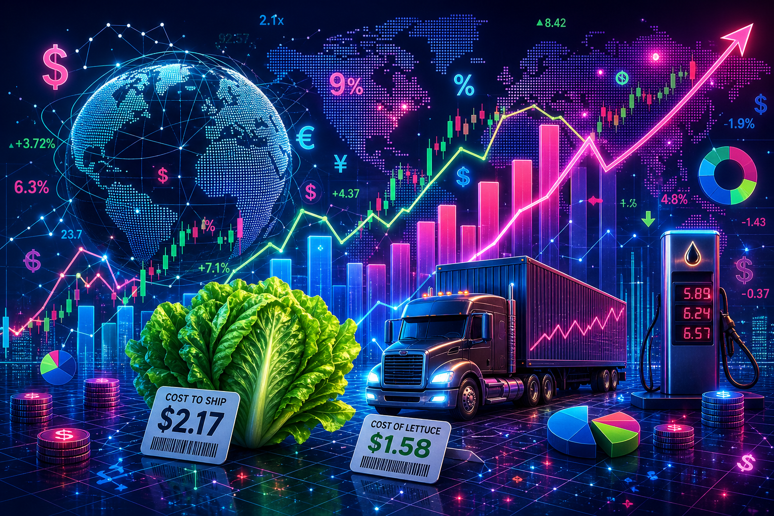 For one grocery chain, the cost to ship lettuce now tops the lettuce itself, showing how high fuel prices are sinking their teeth across the economy