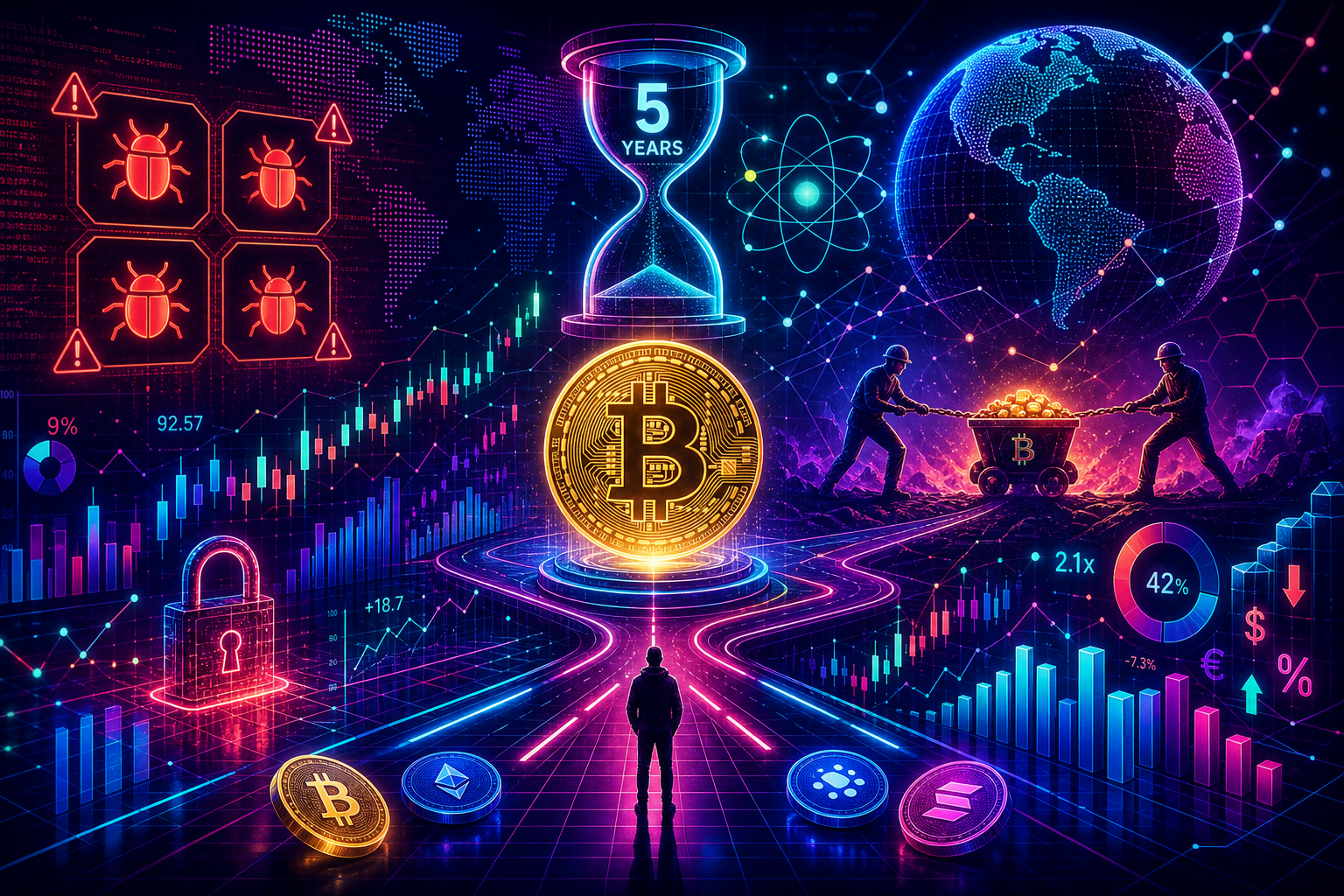 Four unpatched bugs, a 5-year quantum clock, and a miner standoff are pushing Bitcoin to a critical crossroad