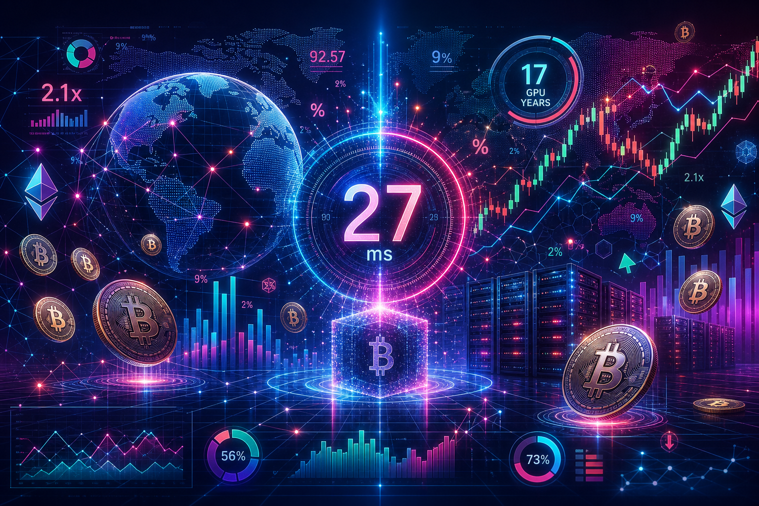 Reaching instant 27ms validation on Bitcoin will take 17 GPU years of compute power