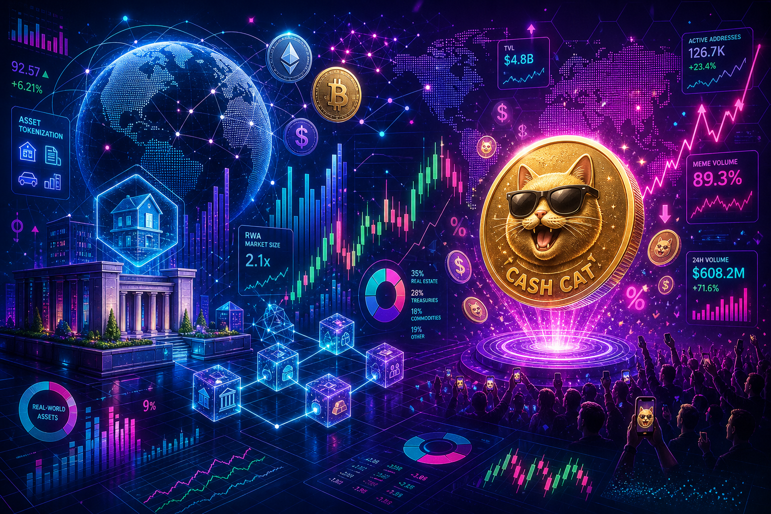 Robinhood built a blockchain for real-world assets. Memecoin traders showed up for the cat coin instead