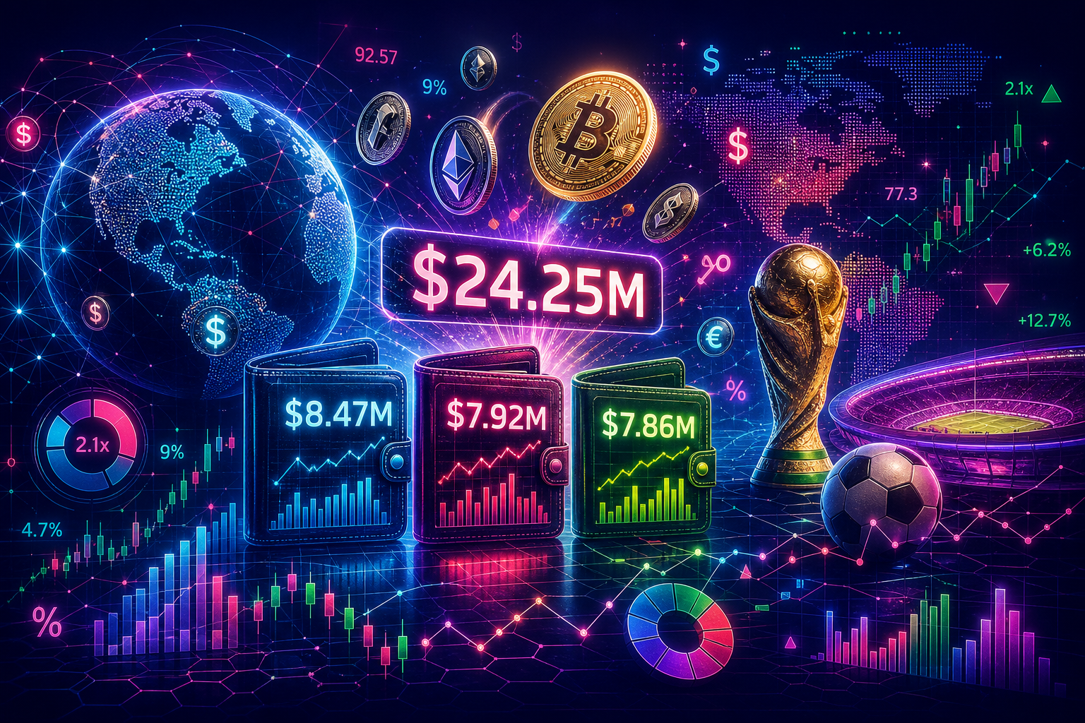 Three World Cup betting crypto wallets have cashed out more than $24 Million
