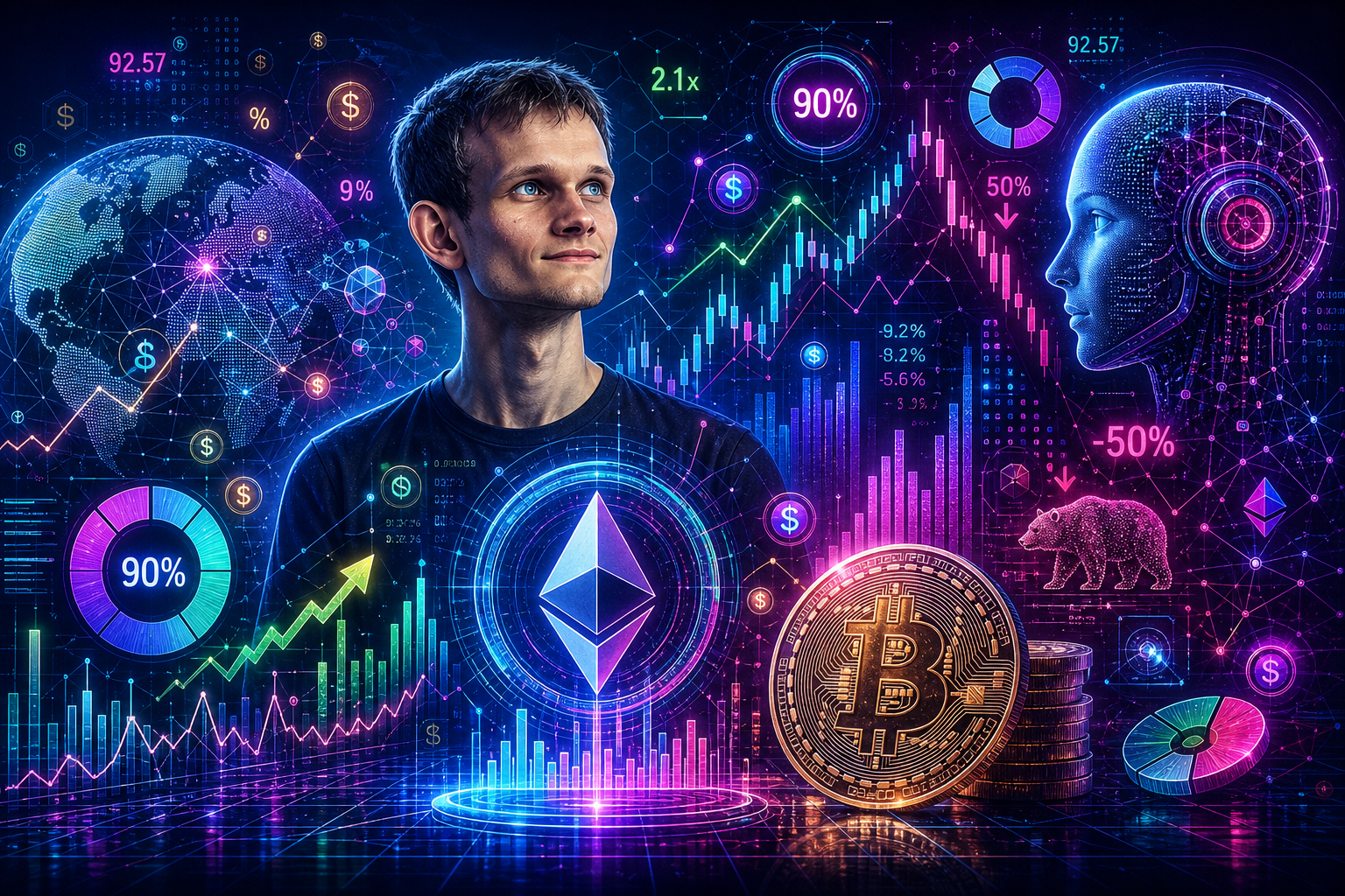 Vitalik Buterin now confident AI won’t break crypto, betting 90% of his net worth