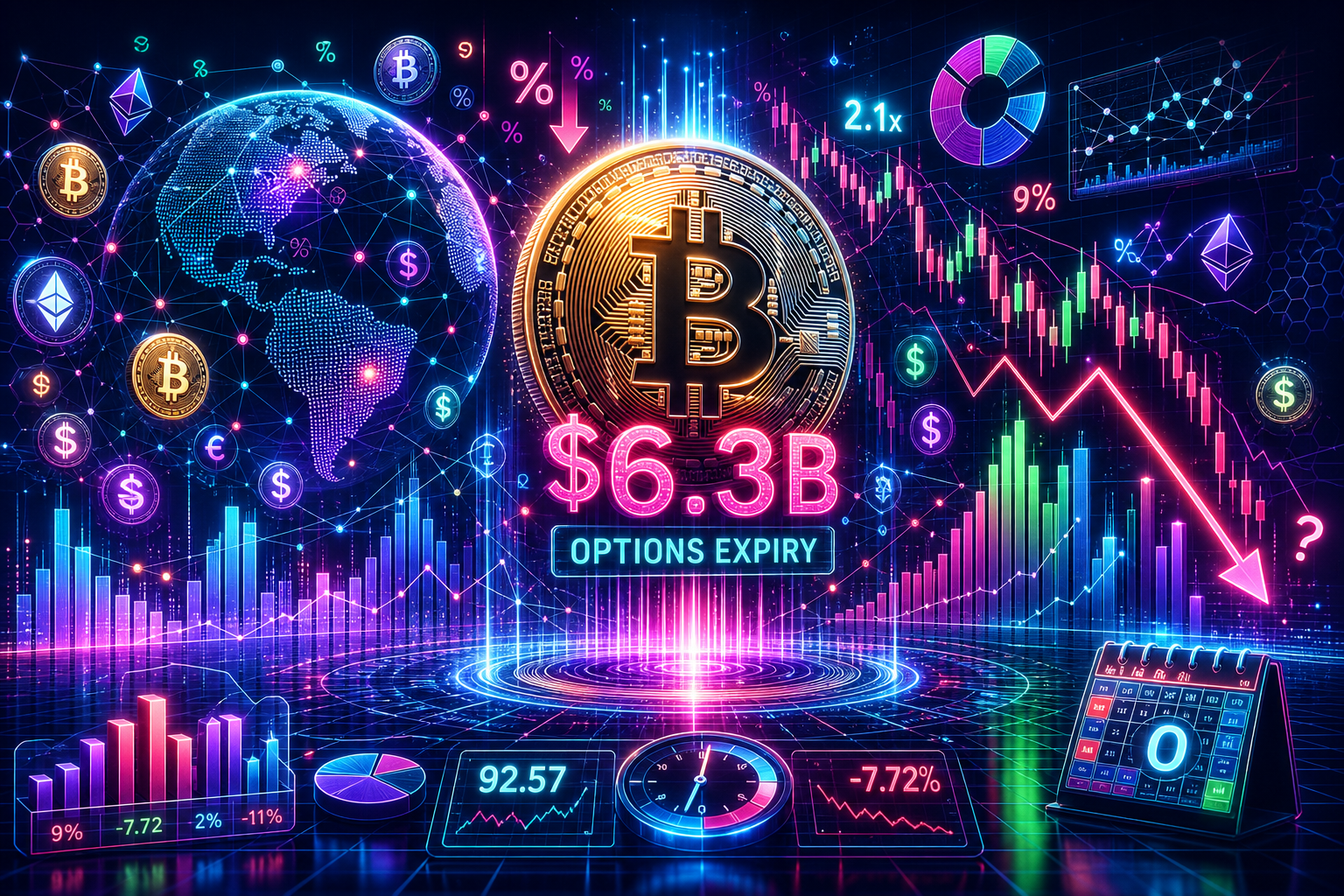 Will Crypto Markets Fall Further When $6.3B Bitcoin Options Expire?