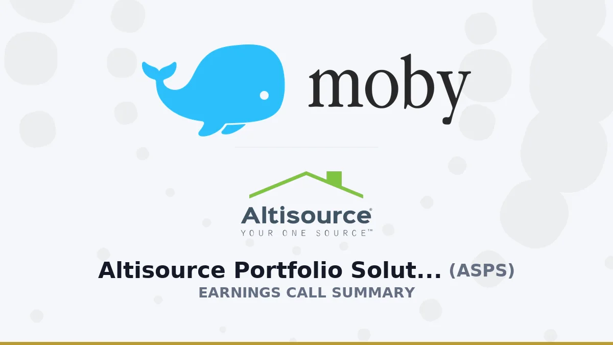 Altisource Portfolio Solutions S.A. Q2 2026 Earnings Call Summary