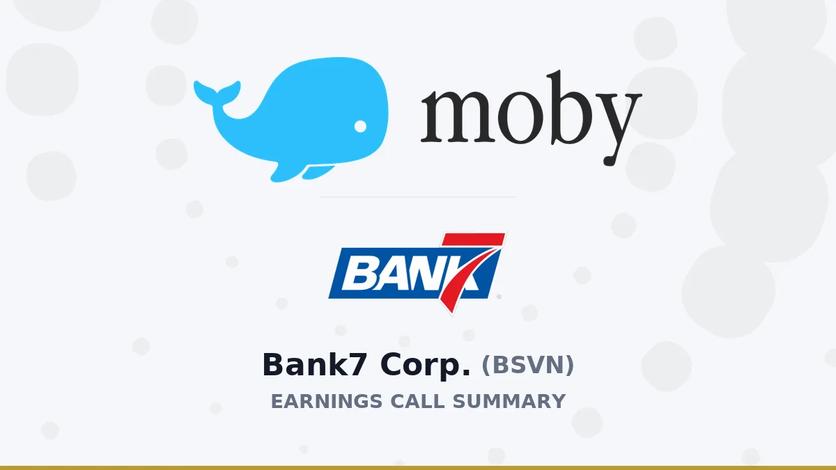Bank7 Corp. Q2 2026 Earnings Call Summary