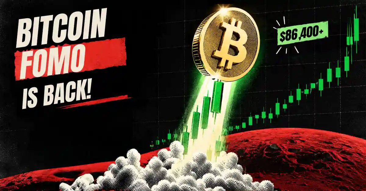 Bitcoin Trades Around $86K as FOMO Hits Highest Level Since 2024