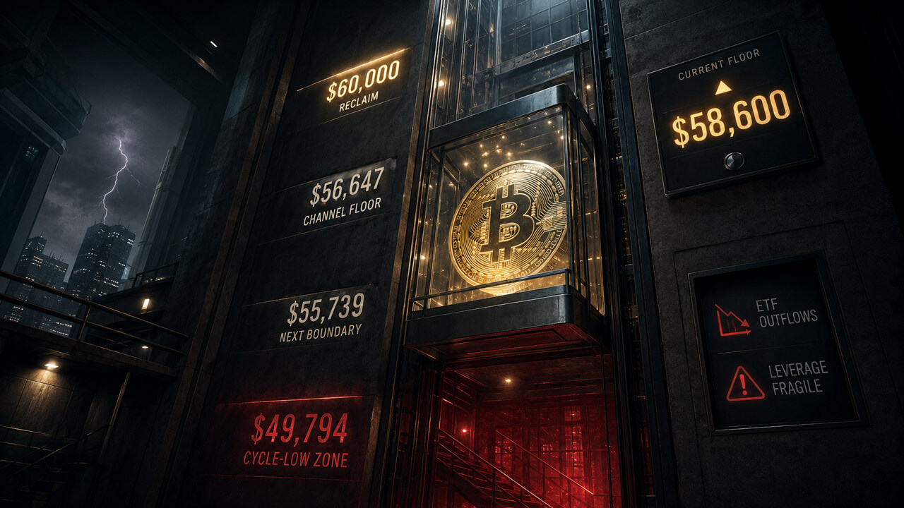 Bitcoin’s $57K slide puts my $49K cycle-low thesis in play unless bulls reclaim $60K
