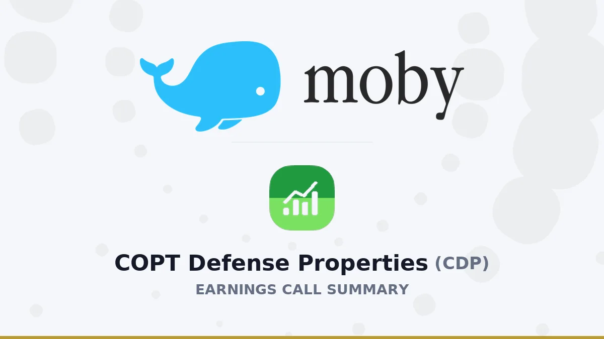 COPT Defense Properties Q2 2026 Earnings Call Summary