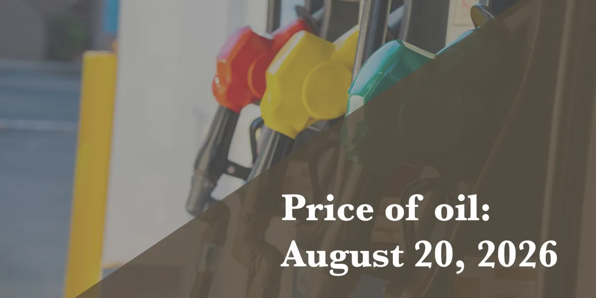 Current price of oil as of August 20, 2026