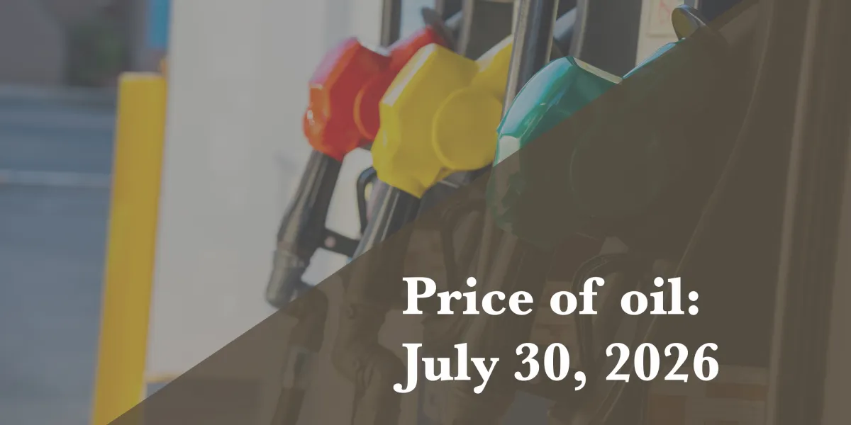 Current price of oil as of July 30, 2026
