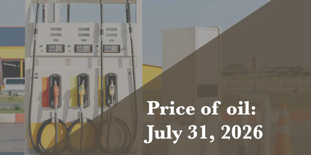 Current price of oil as of July 31, 2026