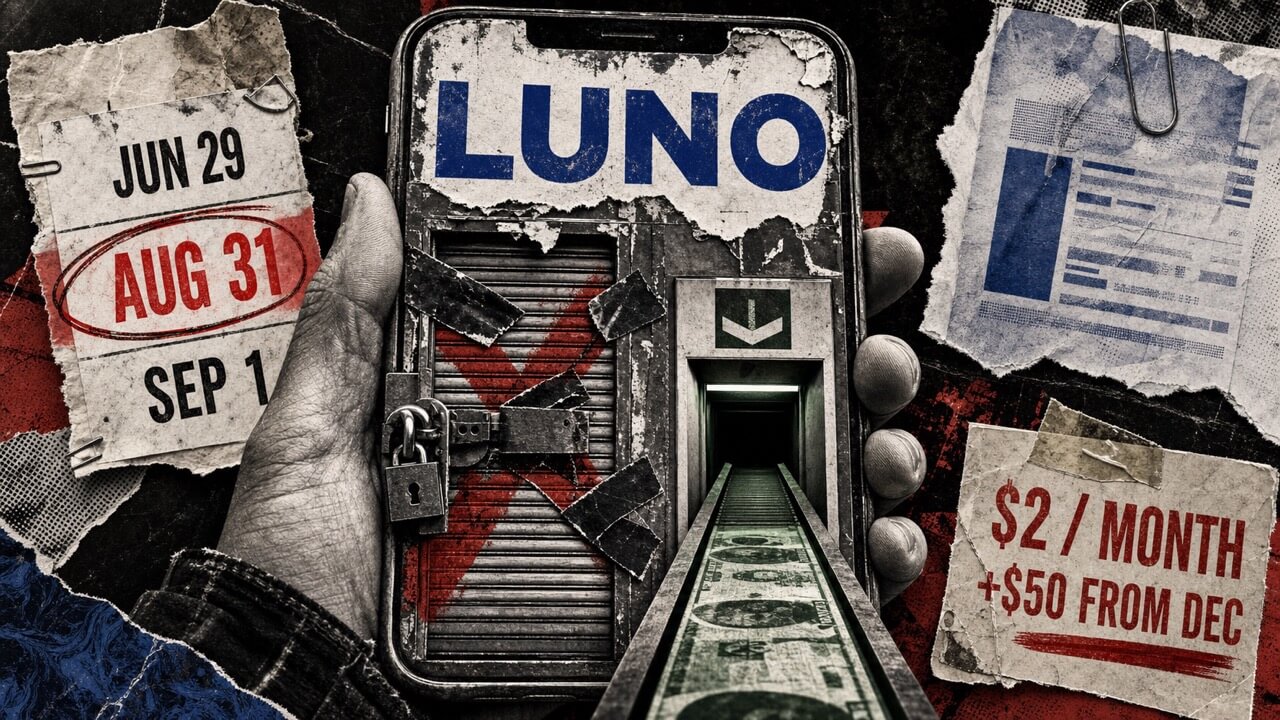 Luno blocks crypto transfers for some users, leaving a late August cash-out deadline before monthly fees hit