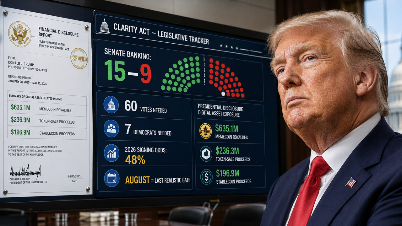 Trump’s financial disclosure puts $1B crypto payday at center of CLARITY Act vote